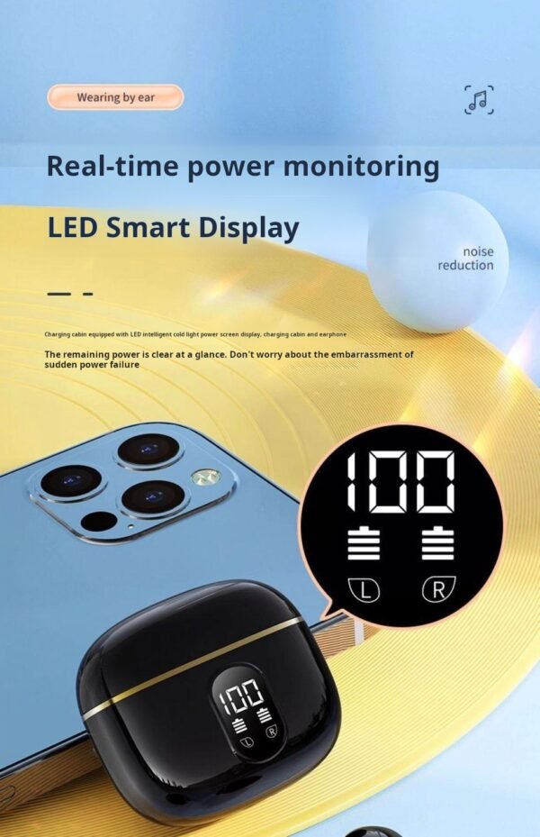 【 Berlin Voice 】 High appearance level noise-cancelling Bluetooth headphones, wireless in-ear, low latency, long battery life, high sound quality, universal - Image 2