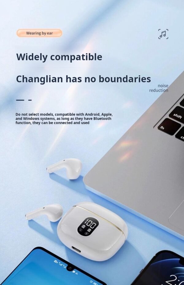 【 Berlin Voice 】 High appearance level noise-cancelling Bluetooth headphones, wireless in-ear, low latency, long battery life, high sound quality, universal - Image 3