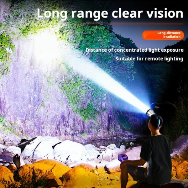Headlamp, powerful charging, ultra-bright head-mounted lighting lamp, outdoor night fishing miner's lamp special head-mounted small flashlight - Image 3