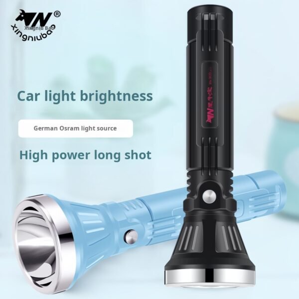 LED high-intensity flashlight, outdoor camping home lighting flashlight, USB charging portable