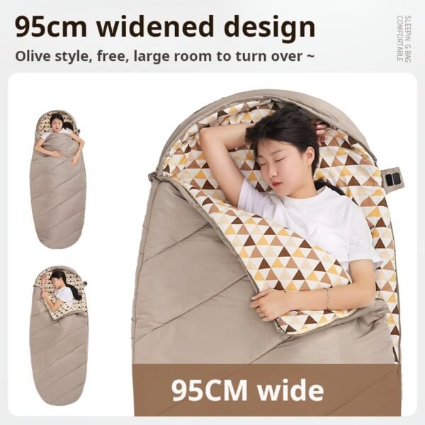 Outdoor sleeping bag, adult camping equipment, thickened cold-proof and warm-keeping sleeping bag suitable for all seasons, indoor dirt-proof sleeping bag - Image 4
