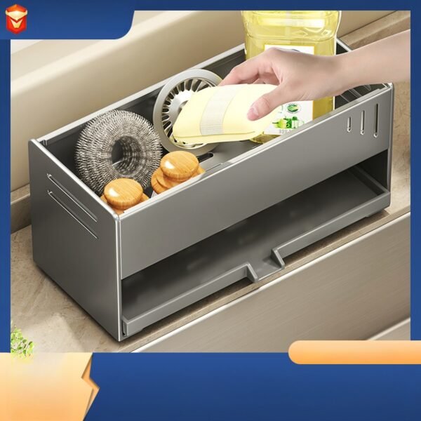 Carbon Steel Kitchen Sink Drainer Sponge Rack Washbasin Accessories Cloth Dish Brush Organizer Storage Rack