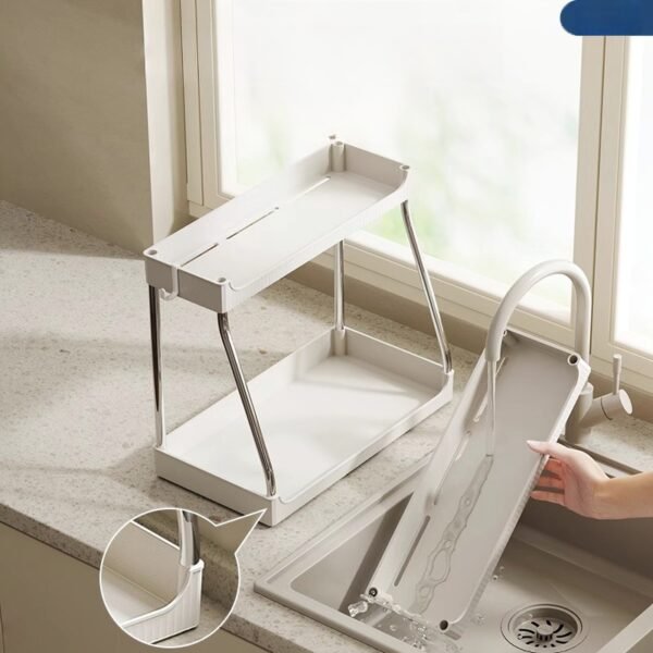 Multifunctional Kitchen Storage Rack, No Drilling Required, for Spices, Chopsticks, Knives, Countertop, Multi-layer Home Use - Image 4