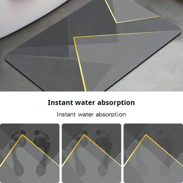 Ins home diatomaceous earth soft cushion floor mat, absorbent bathroom foot mat, bathroom sink, anti slip quick drying carpet - Image 2