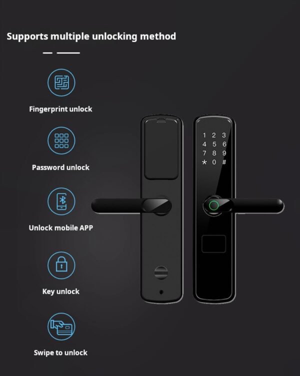 Smart lock apartment fingerprint password lock ttlock remote super SIM card NFC unlocking network lock smart door lock - Image 5