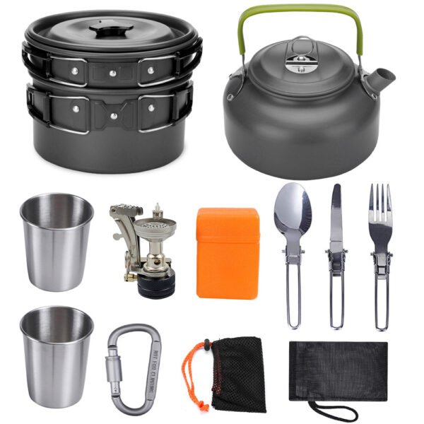 Outdoor products, pot and teapot sets, portable camping cooking utensils, barbecue stoves, field equipment - Image 2