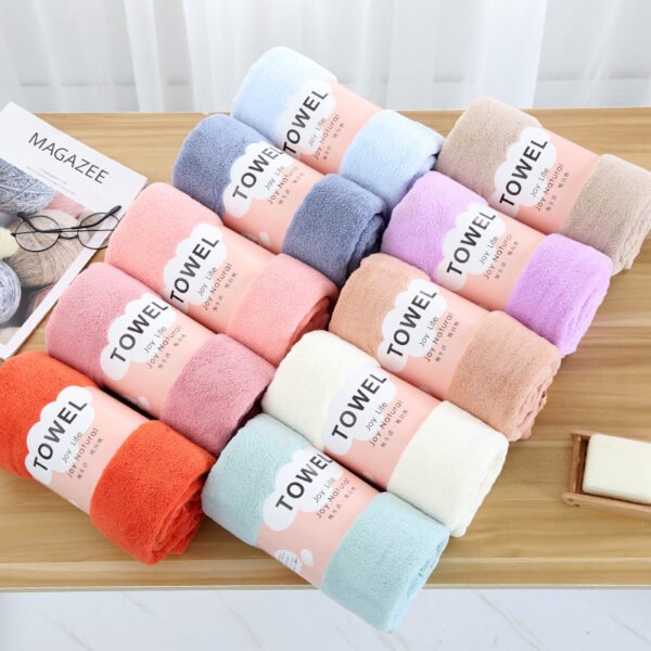 Coral fleece bath towel 70 * 140 soft men's and women's bath towel thickened adult bath towel absorbent beach towel - Image 2