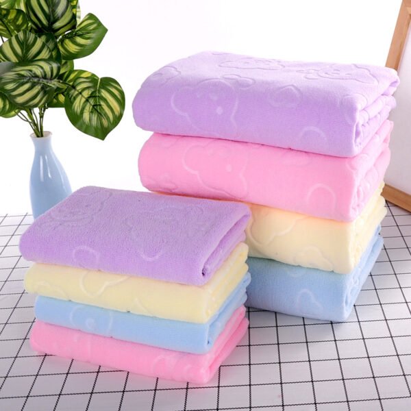 Embossed towel teddy bear fine fiber absorbent thickened large towel 35 * 75 towel gift beach towel - Image 2