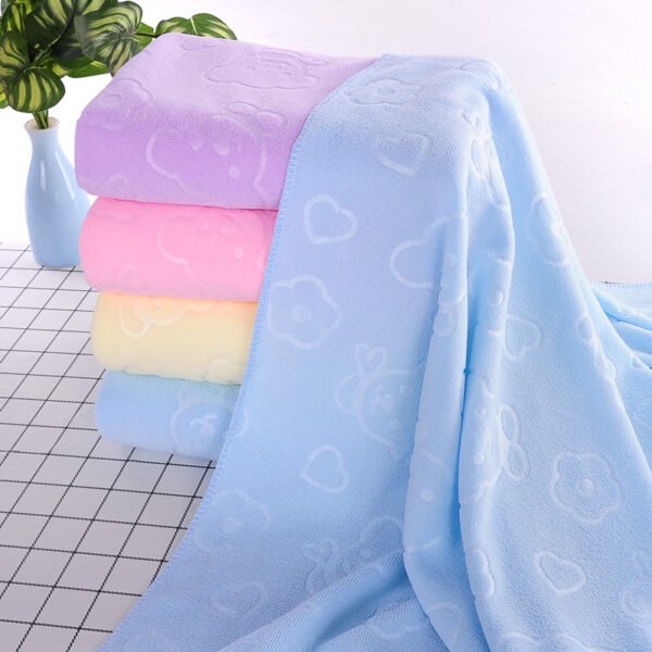 Embossed towel teddy bear fine fiber absorbent thickened large towel 35 * 75 towel gift beach towel - Image 3