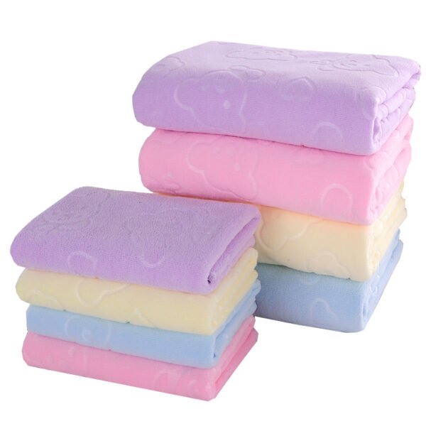 Embossed towel teddy bear fine fiber absorbent thickened large towel 35 * 75 towel gift beach towel - Image 5
