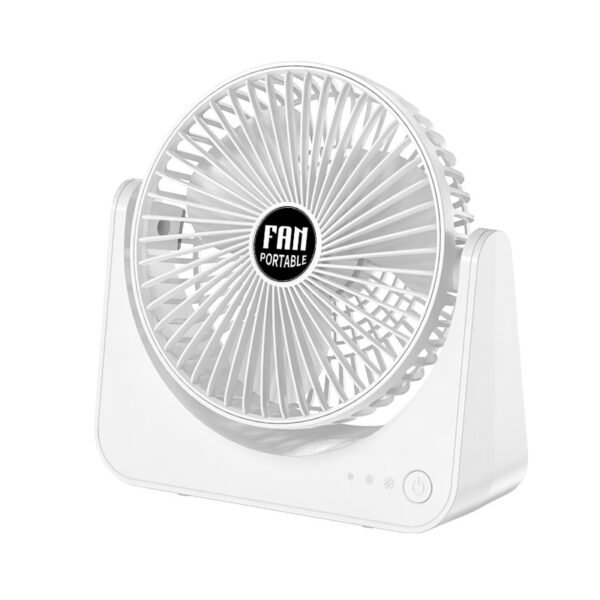 USB small fan rechargeable lithium battery office desktop student dormitory three level adjustment light sound high wind power - Image 5