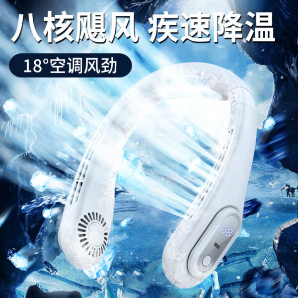 New Hurricane Leaveless Hanging Neck Fan Lazy Silent Outdoor Portable Air Conditioner Mini Cooling Fan - Image 2