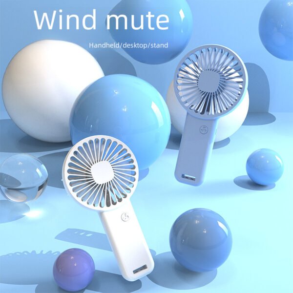 Small fan USB charging handheld dormitory desktop fan silent portable electric fan logo - Image 4