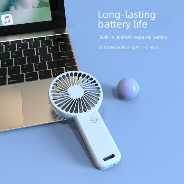Small fan USB charging handheld dormitory desktop fan silent portable electric fan logo - Image 2
