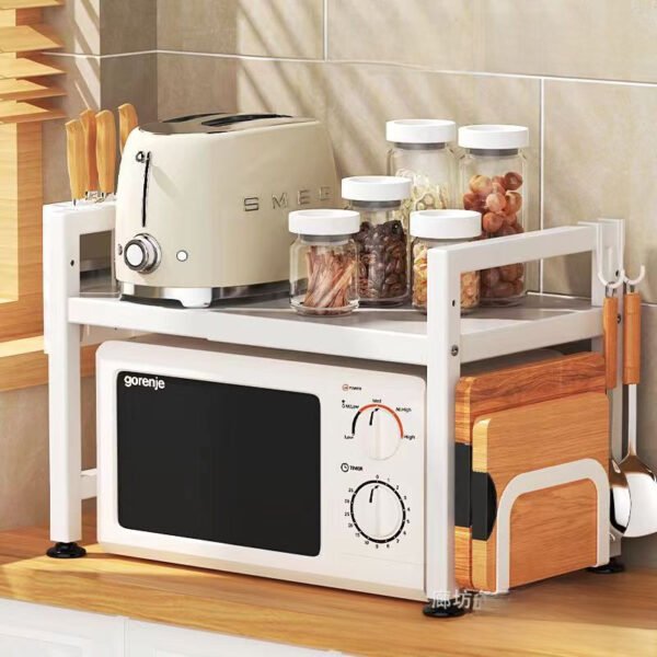 Microwave oven shelf, kitchen, household, retractable countertop, oven, rice cooker, seasoning storage, floor rack