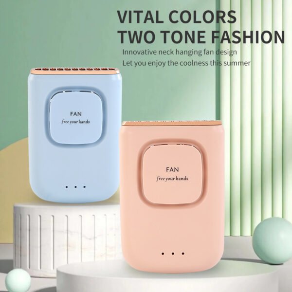 Hanging neck charging portable small fan handheld stand up computer desktop folding portable outdoor fan USB mesh cover mini - Image 4