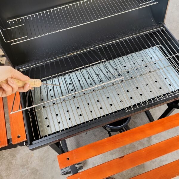 15.5-inch car frame oil drum barbecue grill, large night market in the courtyard, outdoor American-style barbecue, camping, picnic and steaming - Image 3