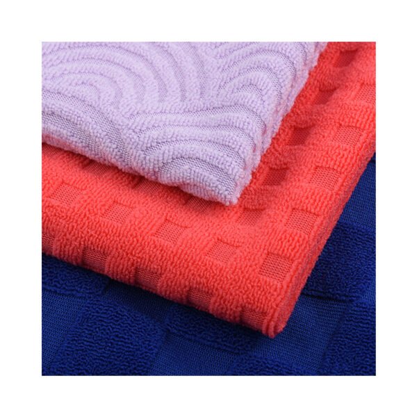 Polyester Jacquard Towel Fabric Knitted Jacquard Fabric Jacquard Bathrobe Fabric Hat Slippers Clothing - Image 5