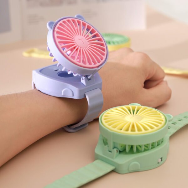 Watch fan, children's outdoor leisure portable mini pocket cartoon dry battery fan - Image 3