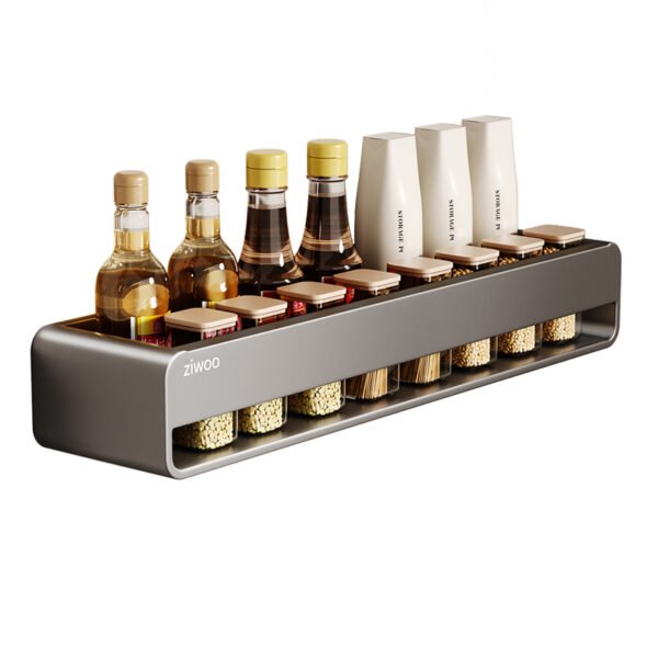 Kitchen Storage Rack, Spice Utensil Knife Chopsticks Home Use Complete Set of Various Storage Goddies Multi-functional Wall Hanging Rack - Image 6