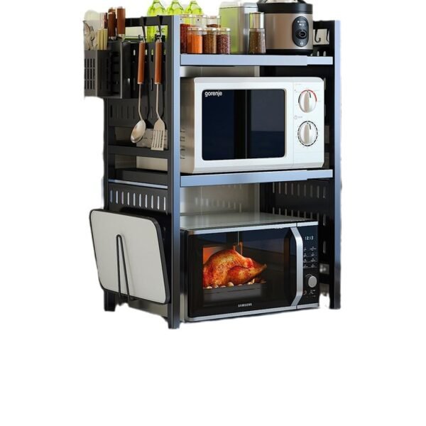 Scalable kitchen microwave shelf, oven rack, household countertop, desktop, double-layer rice cooker storage bracket - Image 5