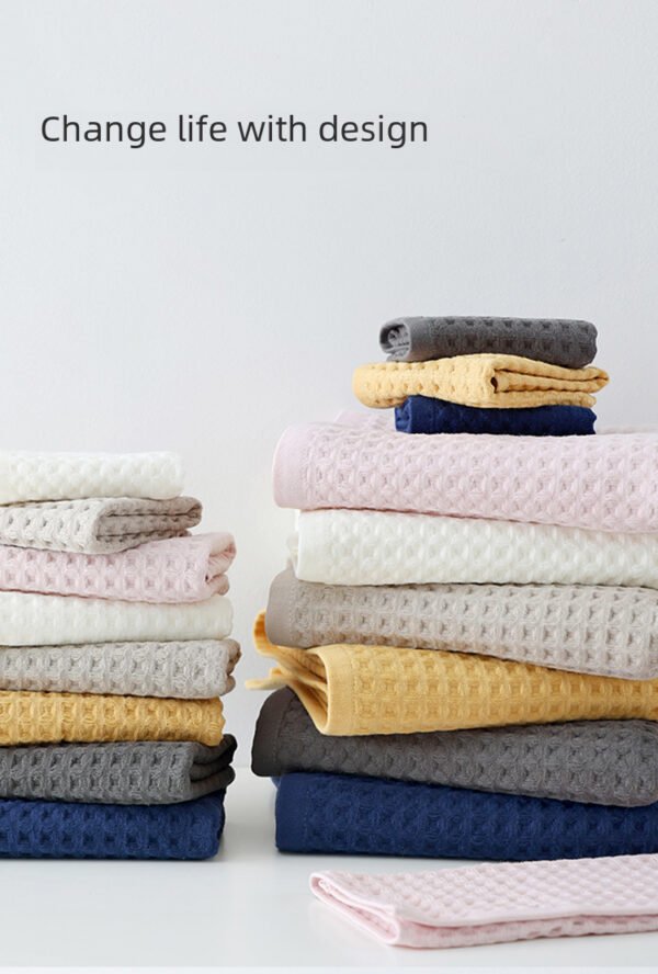 Waffle type A pure cotton bath towel, adult household gift bath towel, beach towel - Image 4