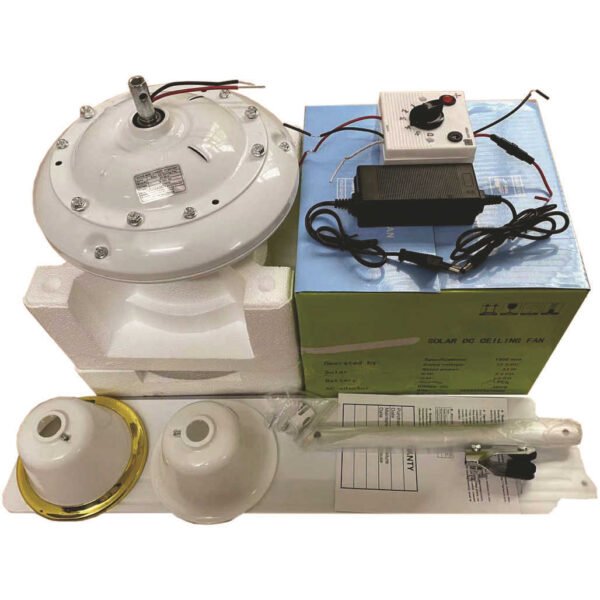 12V battery solar AC/DC wide voltage solar DC emergency 56 inch ceiling fan with light - Image 5