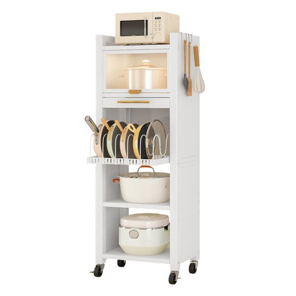 Drawable cookware storage rack, kitchen storage rack, floor standing multi-layer multifunctional rice cooker rack with drawers - Image 5