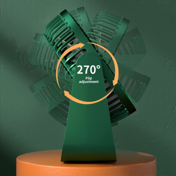 USB small fan rechargeable lithium battery office desktop student dormitory three level adjustment light sound high wind power - Image 2