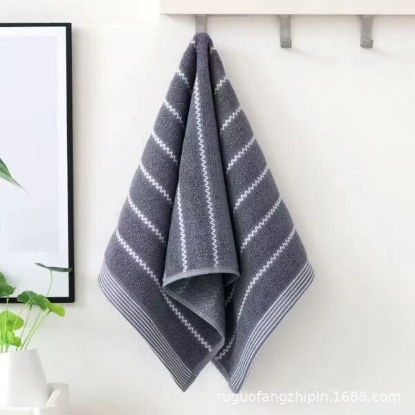 Towel, dark, thick, soft, absorbent cotton, street stall, plain color, household face washing gift towel - Image 3