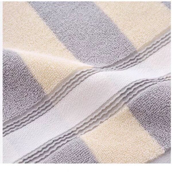 Cotton absorbent soft colorful wide stripe couple's universal face towel, high-end gift, thick towel - Image 2