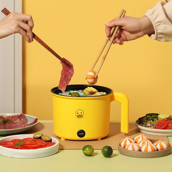 Dormitory Student Multi functional Yellow Duck Electric Cooker Frying Pot Household Noodle Cooking Small Electric Hotpot Mini Electric Frying Pot - Image 2