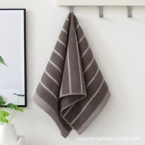 Towel, dark, thick, soft, absorbent cotton, street stall, plain color, household face washing gift towel - Image 4