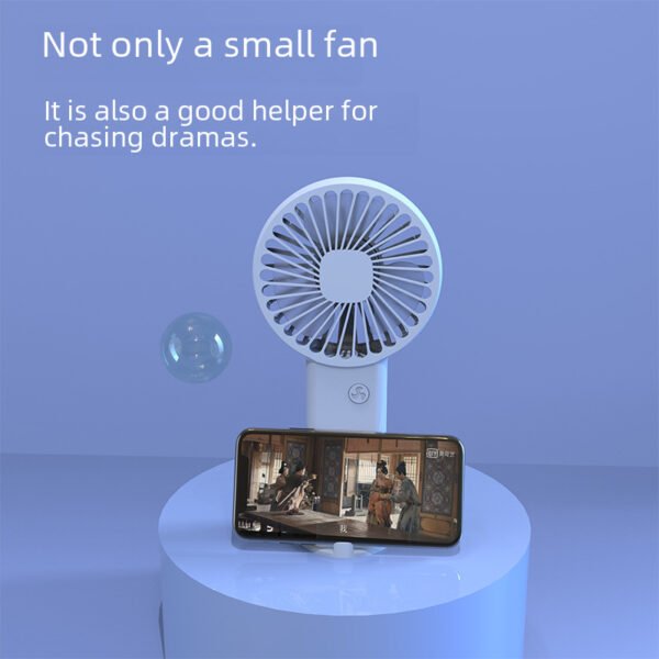Small fan USB charging handheld dormitory desktop fan silent portable electric fan logo - Image 3