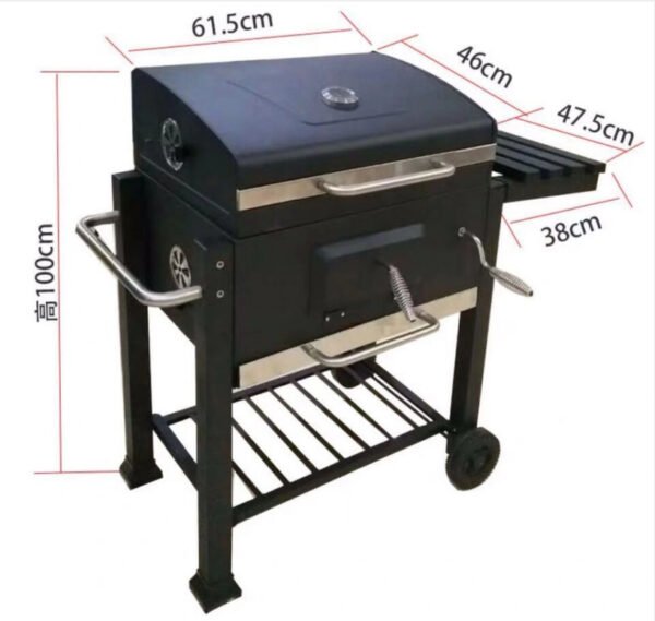 Portable and easy-to-install oil drum stove, bbq courtyard large square barbecue grill, heating stove, barbecue stand - Image 5