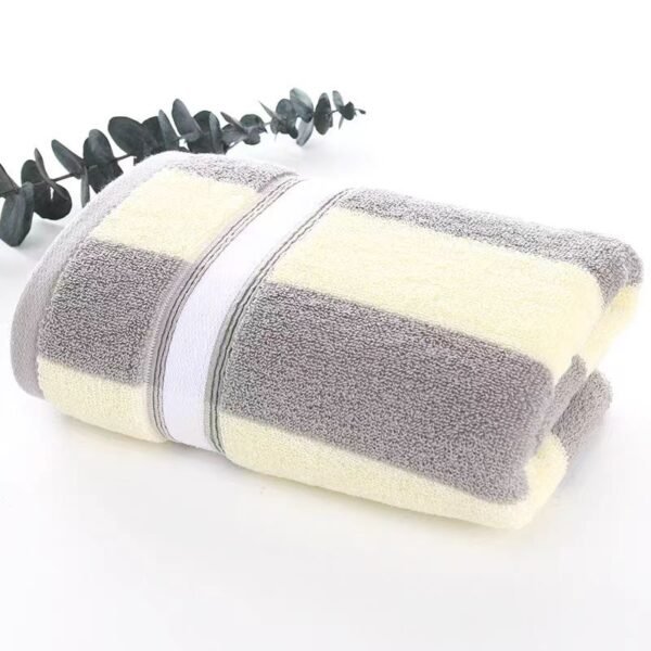 Cotton absorbent soft colorful wide stripe couple's universal face towel, high-end gift, thick towel - Image 4