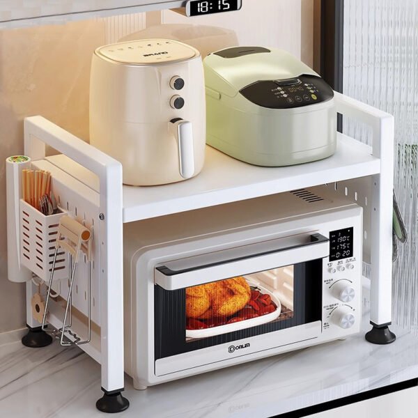 Scalable kitchen microwave shelf, oven rack, household countertop, desktop, double-layer rice cooker storage bracket