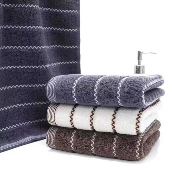 Towel, dark, thick, soft, absorbent cotton, street stall, plain color, household face washing gift towel - Image 2