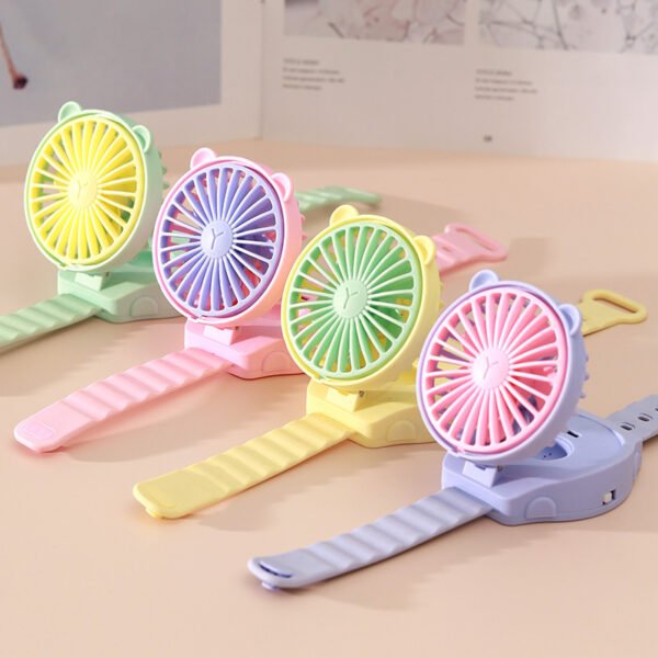 Watch fan, children's outdoor leisure portable mini pocket cartoon dry battery fan - Image 2