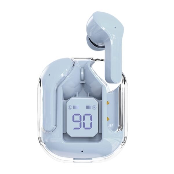 Small crystal color transparent shell Bluetooth headset, digital display ENC noise reduction transparent true wireless Bluetooth headset - Image 2