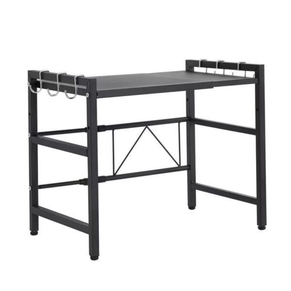 Carbon steel thickened retractable kitchen storage rack, microwave oven rack, electric rice cooker rack, multifunctional household storage - Image 5