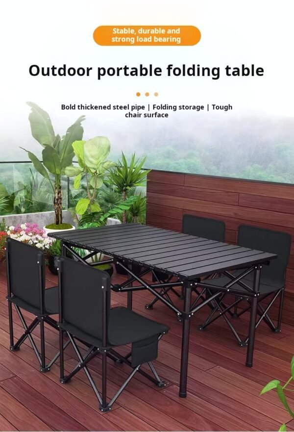 Outdoor folding table, portable egg roll table, picnic table, lightweight thickened barbecue table, camping equipment, outdoor barbecue table - Image 3