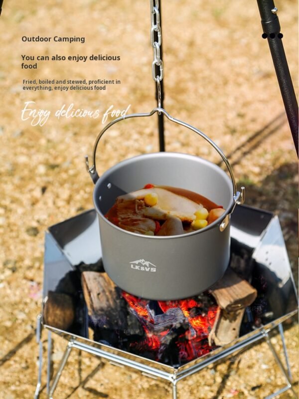 Outdoor camping hanging pot stand, tripod, portable burning stove, bonfire stand, tripod, camping and picnic supplies and equipment - Image 2