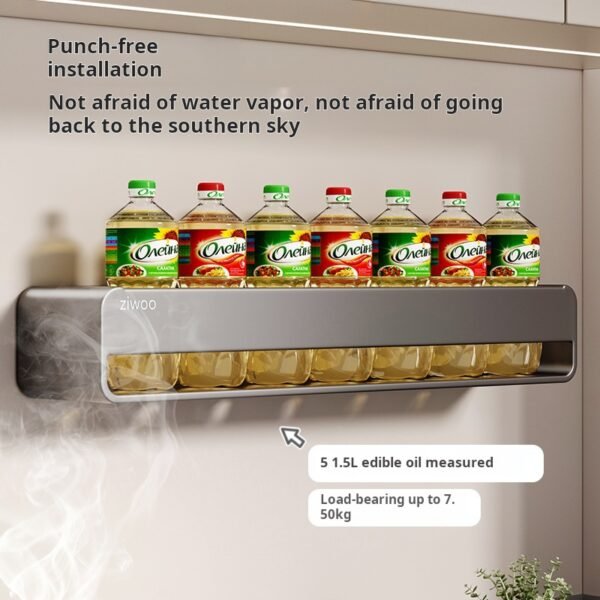 Kitchen Storage Rack, Spice Utensil Knife Chopsticks Home Use Complete Set of Various Storage Goddies Multi-functional Wall Hanging Rack - Image 4