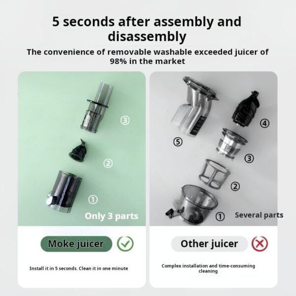 MK-198, a household slow-grinding mini pulp and juice separation fully automatic water-frying small fruit and vegetable juicer - Image 2