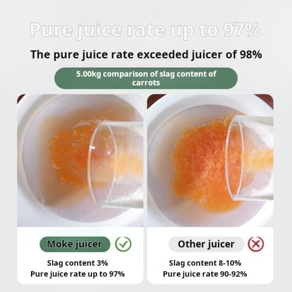MK-198, a household slow-grinding mini pulp and juice separation fully automatic water-frying small fruit and vegetable juicer - Image 3