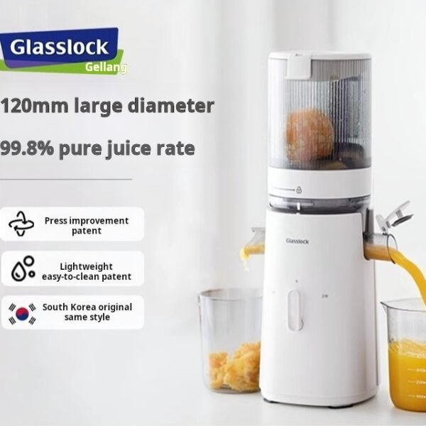 Glasslock's new model is a fully automatic juicer with a pulp and juice separation system and a large-bore juicer