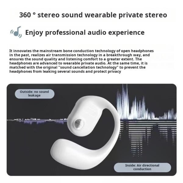 Single-sided Wireless OWS Bluetooth Earphone with Long Battery Life, Airbone Bone Conduction Over-the-ear Sports Design - Image 3