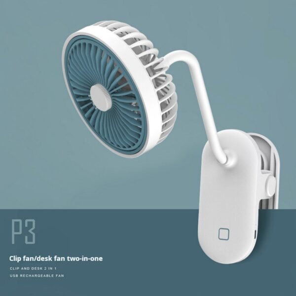 New baby stroller small fan portable desktop student dormitory silent small fan USB rechargeable clip fan - Image 3