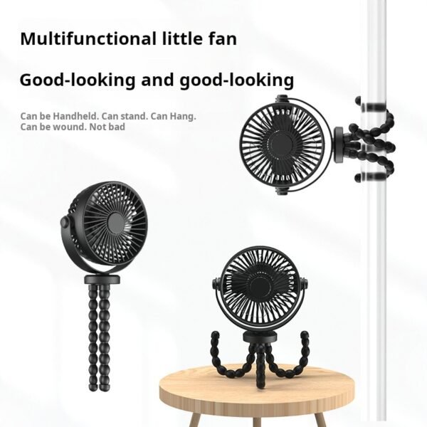Octopus fan handheld fan baby stroller small fan desktop outdoor camping USB mini fan - Image 3